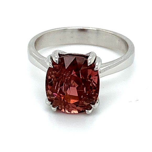 Rubellite 6.32ct Solid 14K White Gold Ring - Picture 1 of 6